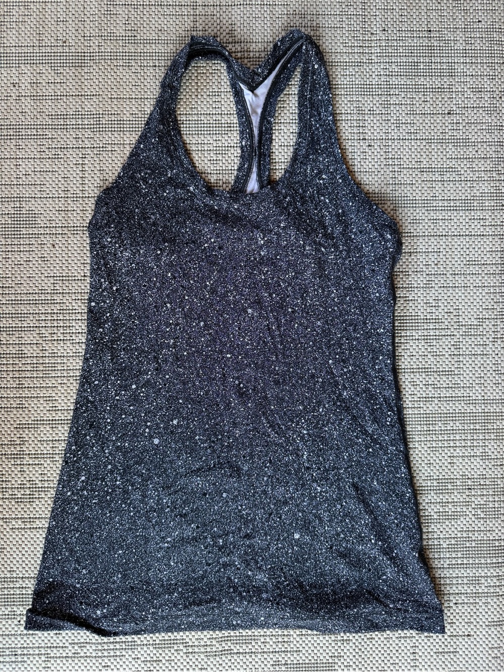 Lululemon Women's Gray White Racerback Athletic Tank Top Lightweight Read